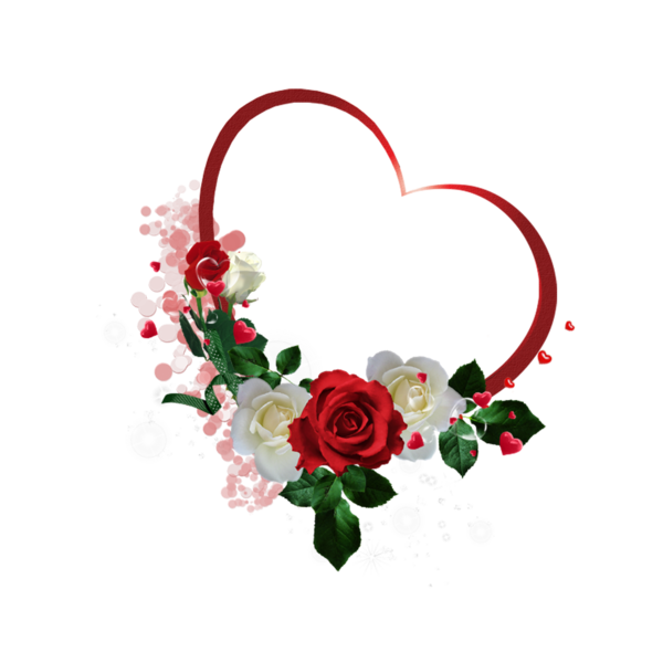 Transparent Flower Floral Design Love Heart for Valentines Day