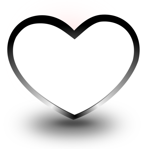 Transparent Heart Black And White Drawing Love for Valentines Day