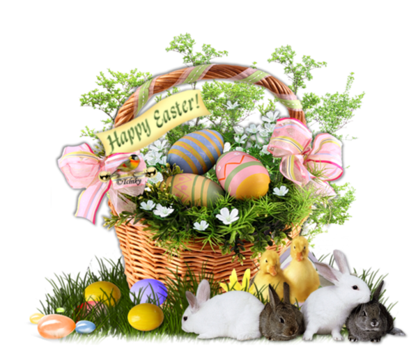 Transparent Easter Easter Basket Basket Flower Food for Easter