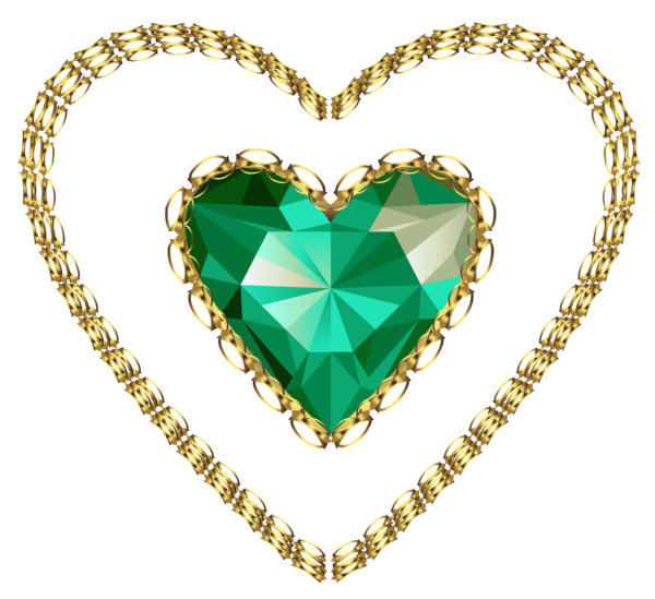 Transparent Emerald Color Channel Heart Jewellery for Valentines Day