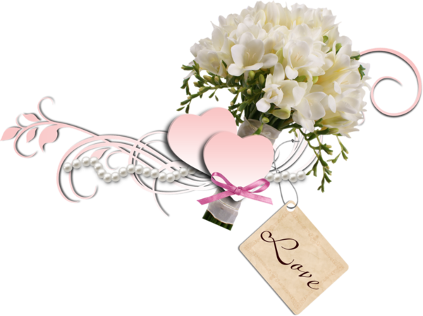 Transparent Love Heart Paper Flower Pink for Valentines Day