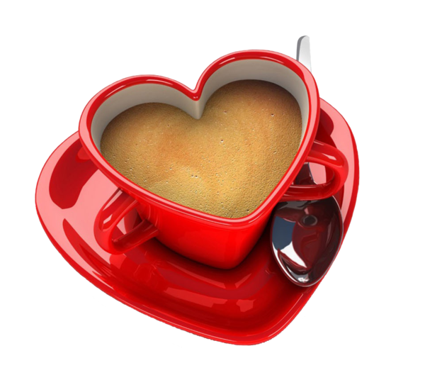 Transparent Coffee Heart Love for Valentines Day
