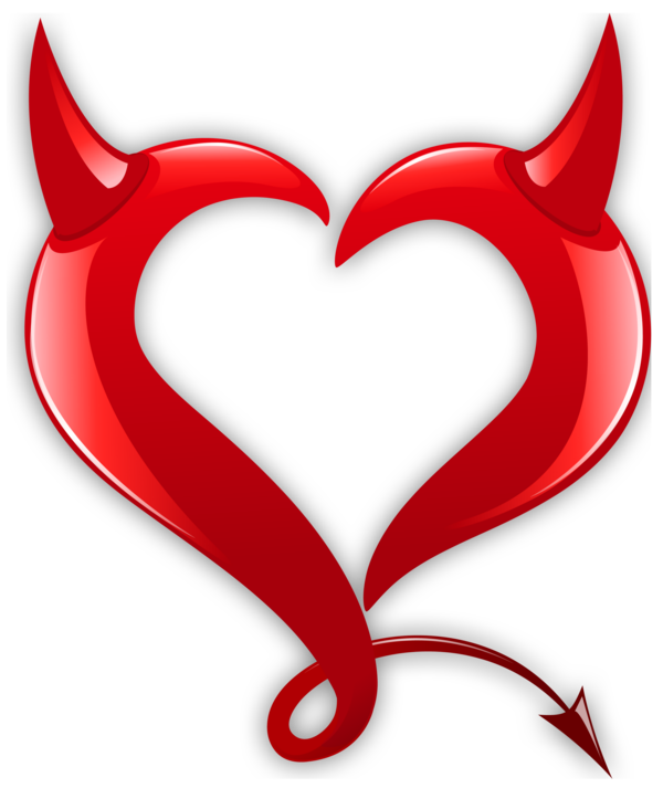 Transparent Devil Heart Sign Of The Horns Red for Valentines Day