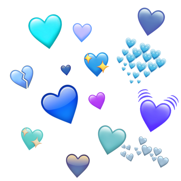 Transparent Heart Desktop Wallpaper Emoji Blue for Valentines Day