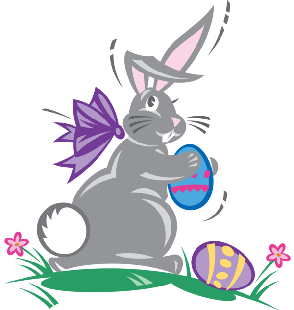 Transparent Easter Bunny Hare Easter Purple for Easter