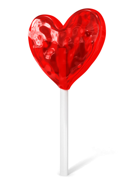 Transparent Lollipop Candy 3d Computer Graphics Heart Love for Valentines Day