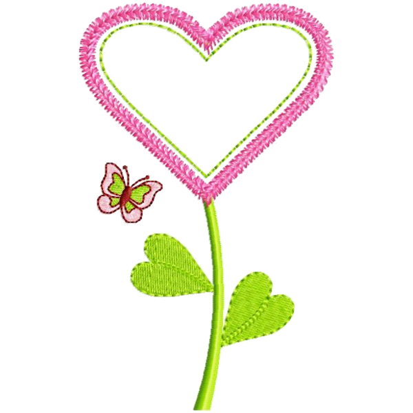 Transparent Flower Scrapbooking Heart Pink for Valentines Day