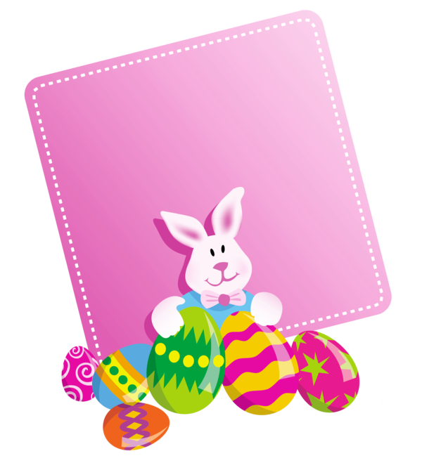 Transparent Easter Bunny Wedding Invitation Easter Pink Pattern for Easter
