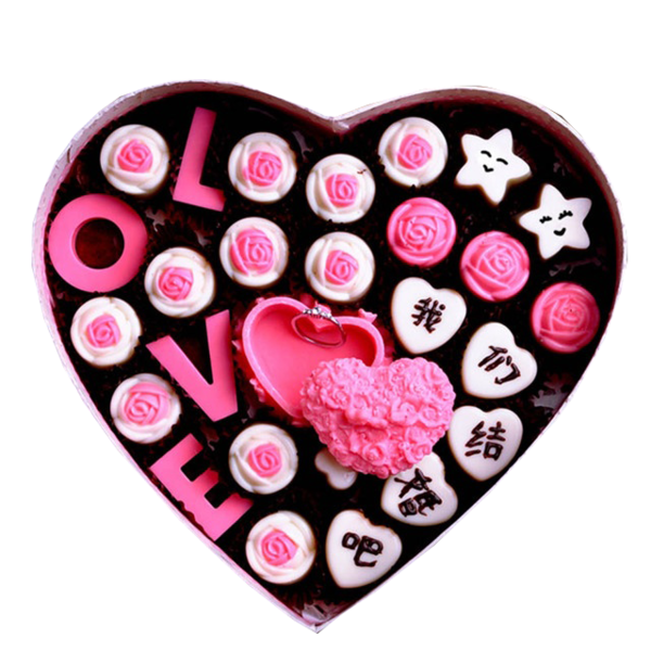 Transparent Chocolate Valentine S Day Heart Pink for Valentines Day