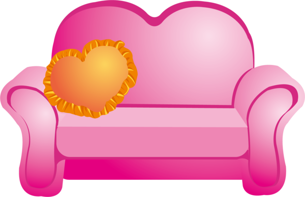 Transparent Table Furniture Couch Pink Heart for Valentines Day