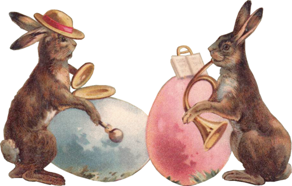 Transparent Easter Bunny Victorian Era Hare Rabbit for Easter