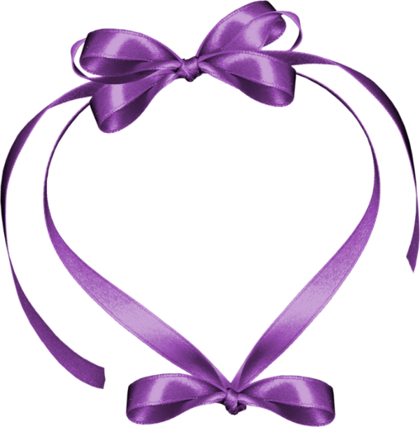 Transparent Heart Ribbon Red Lilac for Valentines Day