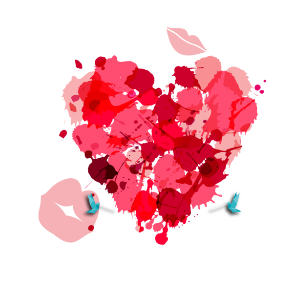 Transparent Valentine S Day Kiss Lip Heart Flower for Valentines Day