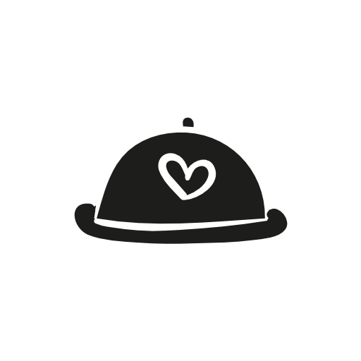 Transparent Dinner Romance Heart Cap Black for Valentines Day