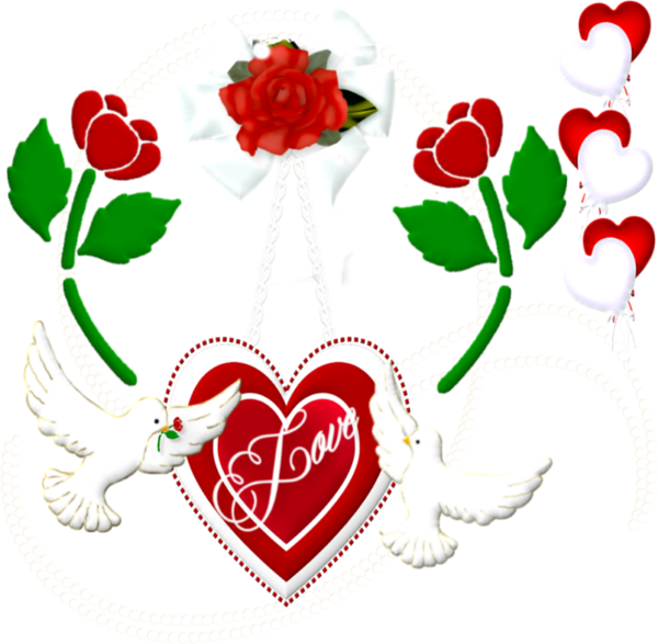 Transparent Garden Roses Rose Floral Design Heart Flower for Valentines Day