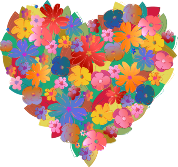 Transparent Heart Flower Floral Design for Valentines Day