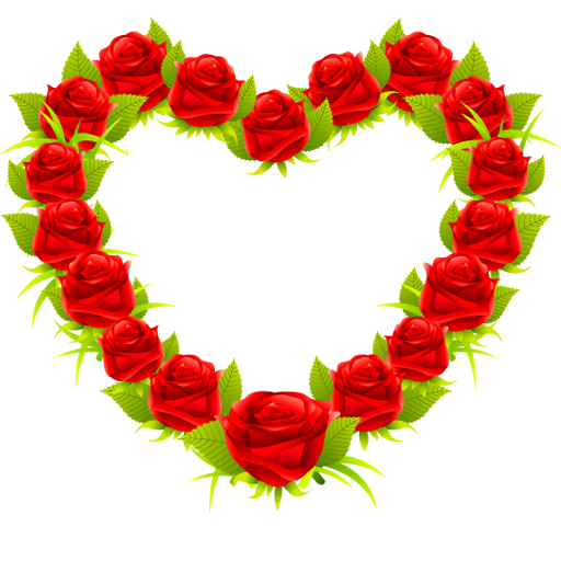 Transparent Heart Picture Frames Rose Petal for Valentines Day