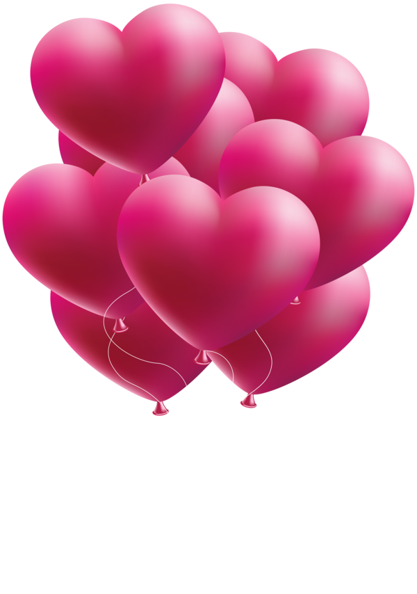 Transparent Balloon Heart Drawing Pink for Valentines Day