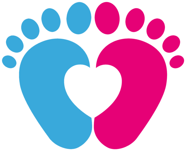 Transparent Foot Footprint Infant Pink Heart for Valentines Day