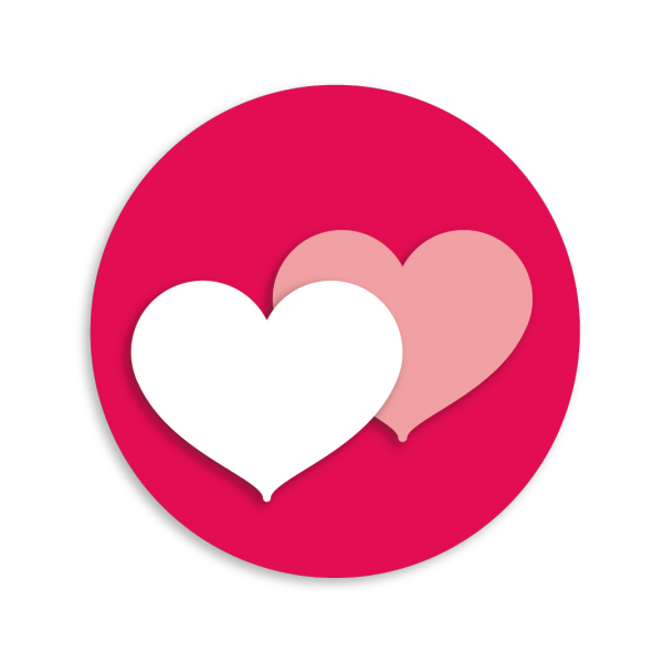 Transparent User Mime Two Factor Authentication Pink Heart for Valentines Day