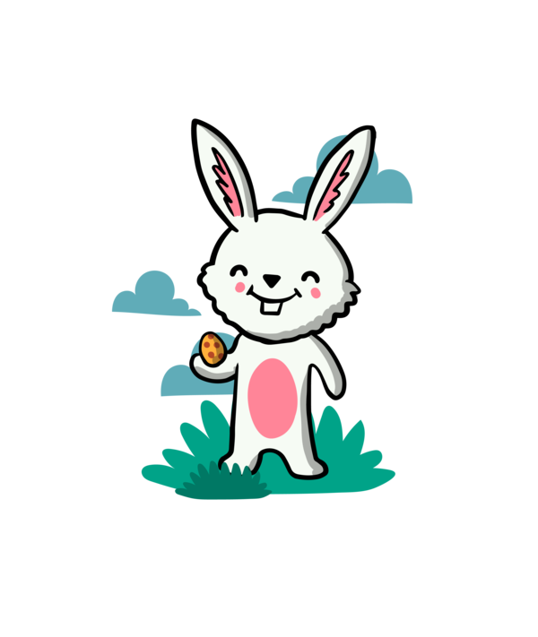 Transparent Easter Bunny White Rabbit European Rabbit Pink for Easter