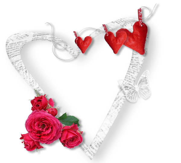Transparent Garden Roses Rose Romance Heart Flower for Valentines Day