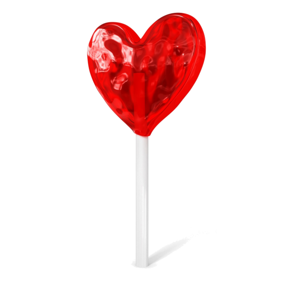 Transparent Lollipop Quotation Love Heart for Valentines Day