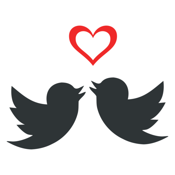 Transparent Bird Heart Fischer S Lovebird Silhouette for Valentines Day