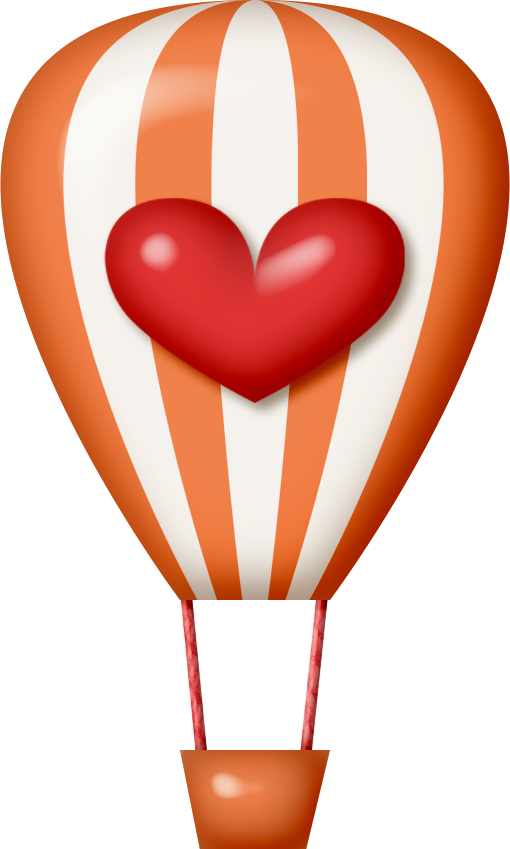 Transparent Hot Air Balloon Balloon Scrapbooking Orange Heart for Valentines Day