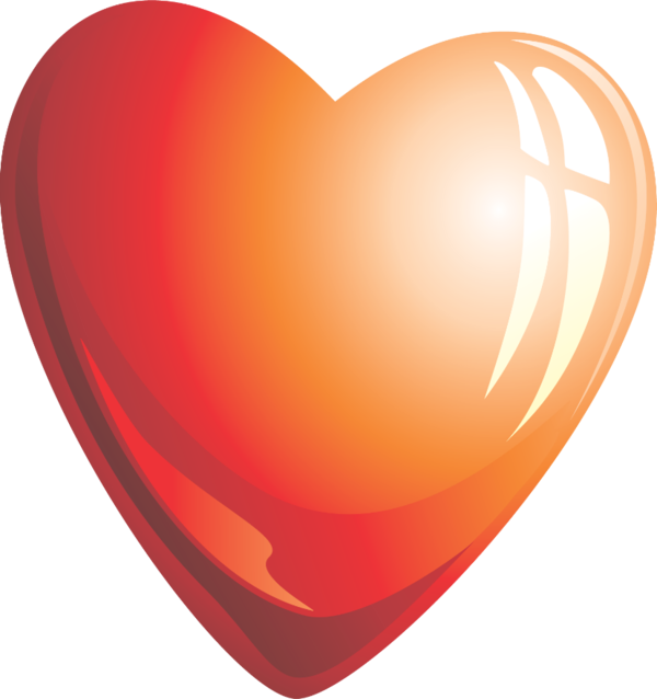 Transparent Love Friendship Blog Heart Orange for Valentines Day