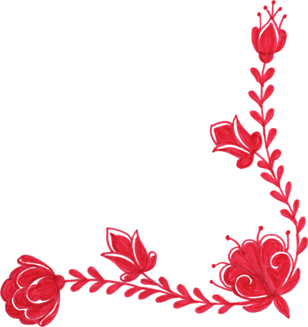 Transparent Flower Red Floral Design Heart Plant for Valentines Day