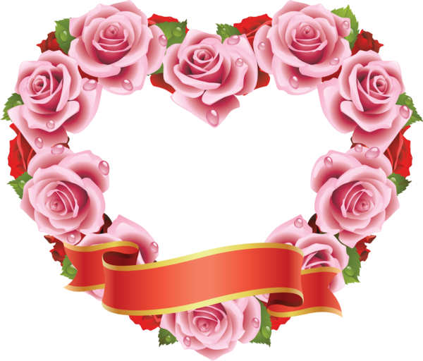 Transparent Rose Heart Flower Pink for Valentines Day