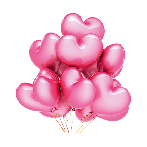 Transparent Balloon Birthday Heart Pink for Valentines Day