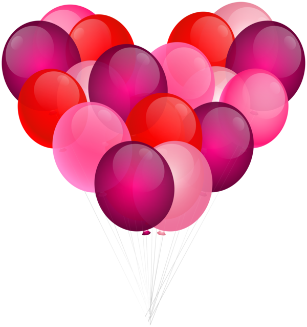 Transparent 8k Resolution Balloon Heart Pink for Valentines Day