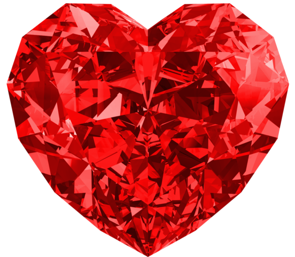 Transparent Diamond Heart Red Diamonds Ruby for Valentines Day