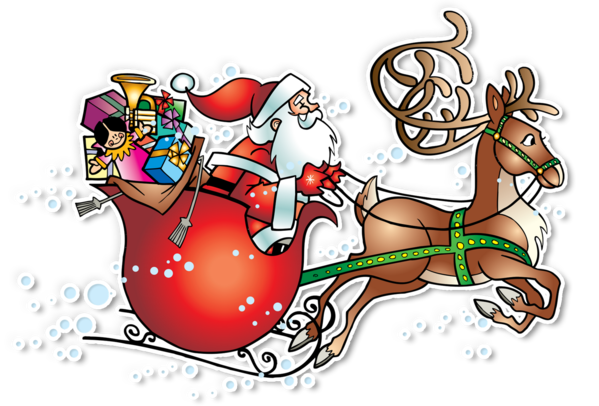 Transparent Reindeer Santa Claus Père Noël Cartoon Christmas Ornament for Christmas