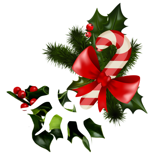 Transparent Candy Cane Mistletoe Christmas Pine Family Christmas Ornament for Christmas