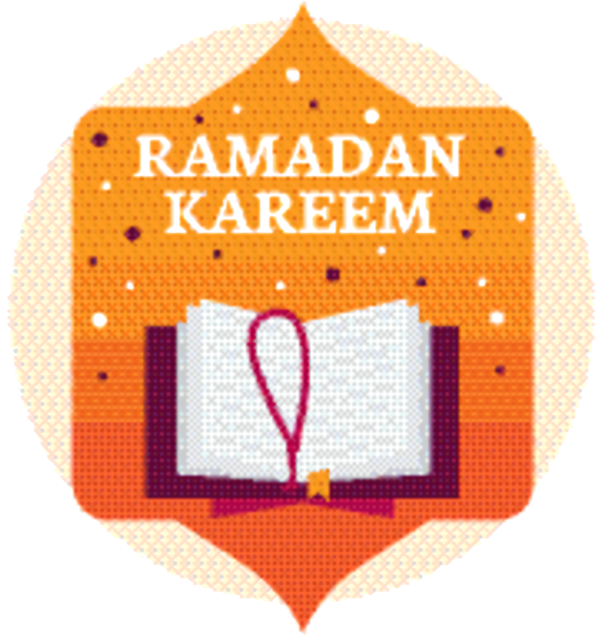 Transparent Ramadan Mosque Label Orange for Ramadan