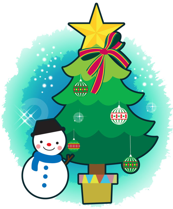 Transparent Christmas Christmas Tree Snowman Fir Spruce for Christmas