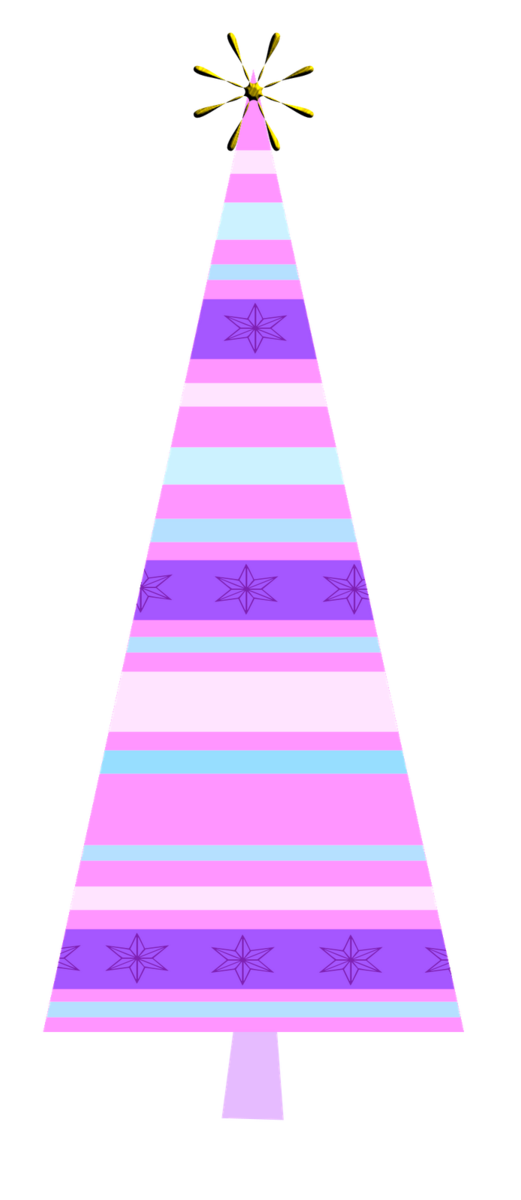 Transparent Christmas Tree Triangle Pink M Pink Purple for Christmas