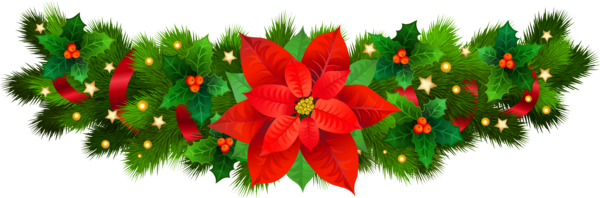 Transparent Poinsettia Borders And Frames Christmas Day Red Christmas Decoration for Christmas