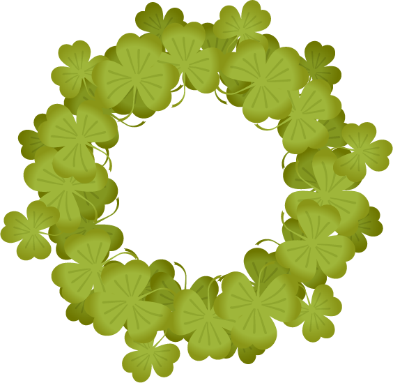 Transparent Green Shamrock Leaf for St Patricks Day