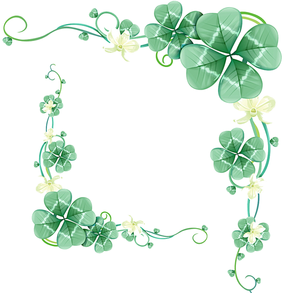 Transparent Drawing Leaf Vine Flora for St Patricks Day