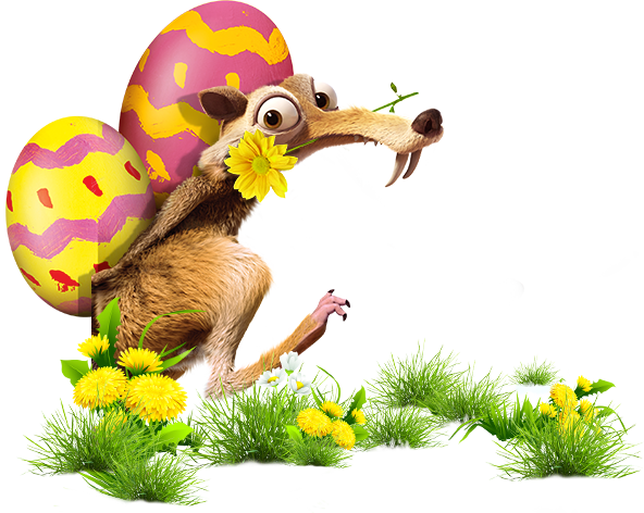 Transparent Sid Manfred Scrat Beak Grass for Easter