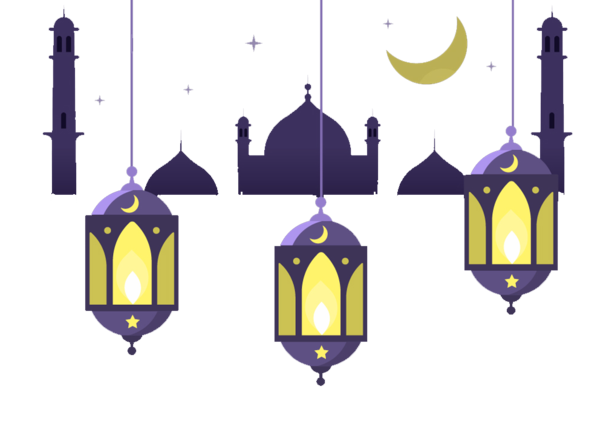Transparent Ramadan Eid Alfitr Islam Purple Lighting for Ramadan