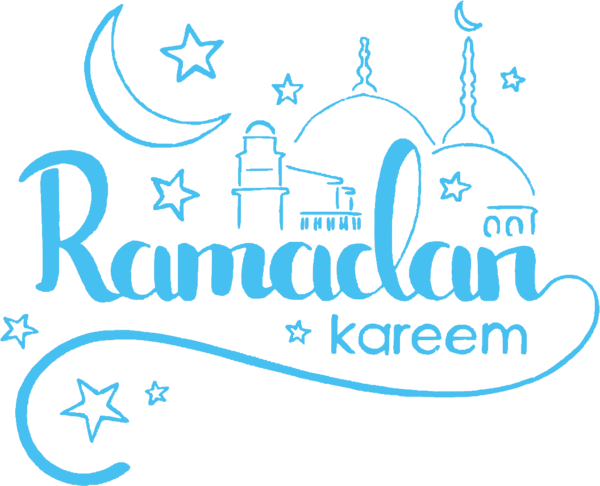 Transparent Quran Ramadan Eid Mubarak Text Blue for Ramadan