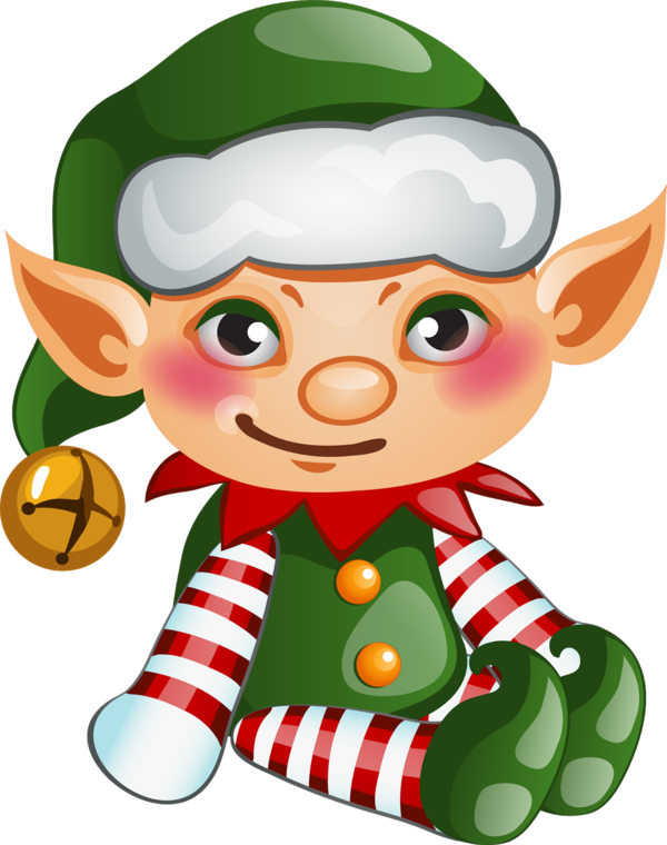 Transparent Cute Cartoon Christmas Elf for Christmas