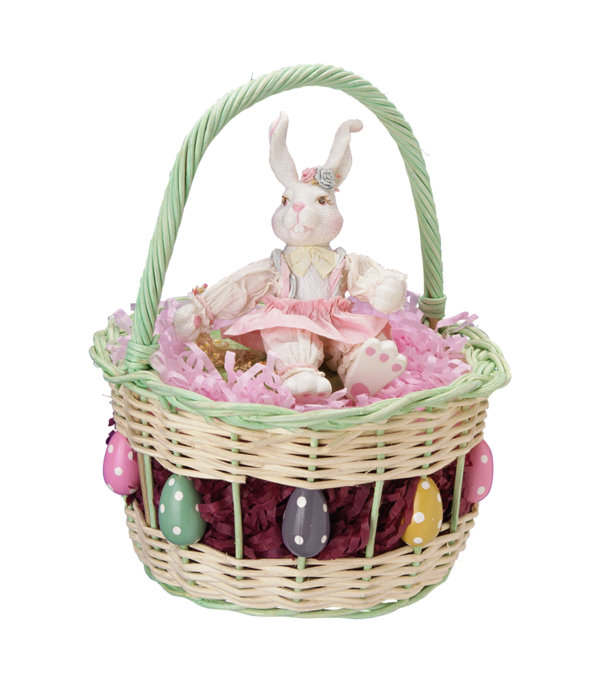 Transparent Easter Basket Gift Pink Easter Bunny for Easter
