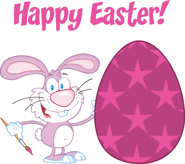 Transparent Easter Bunny Easter Drawing Pink Area for Easter