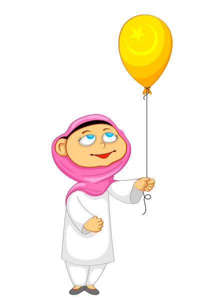 Transparent Eid Alfitr Child Eid Mubarak Facial Expression Balloon for Ramadan